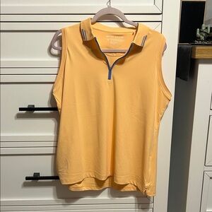 Peter Millar Yellow Sleeveless Polo Top